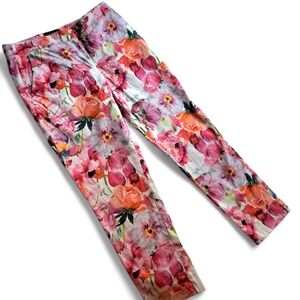 Alexia Admor Floral Straight Leg Trouser Sz 6 Cotton/Spandex EUC